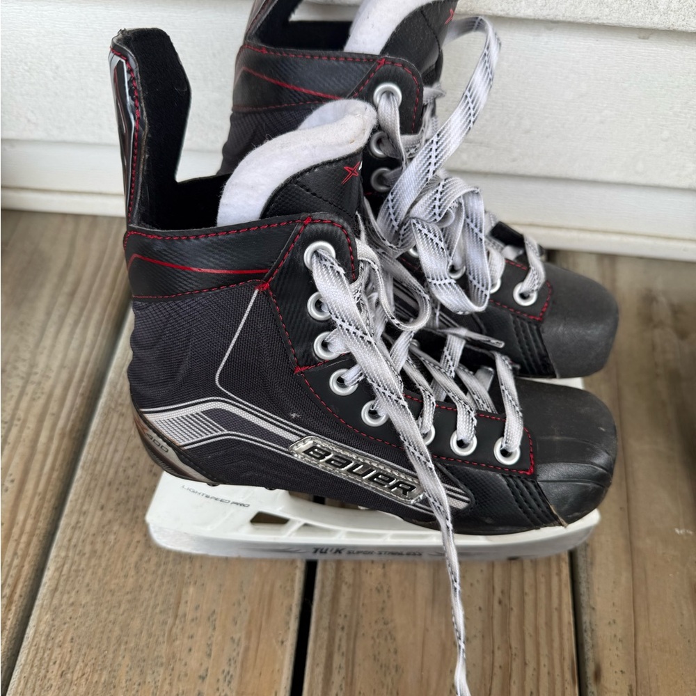 Bauer Kids Black and White Ice Skates